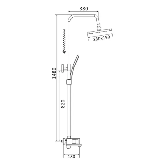 Душевая система с тропическим душем и смесителем Shevanik S9036, изображение 30