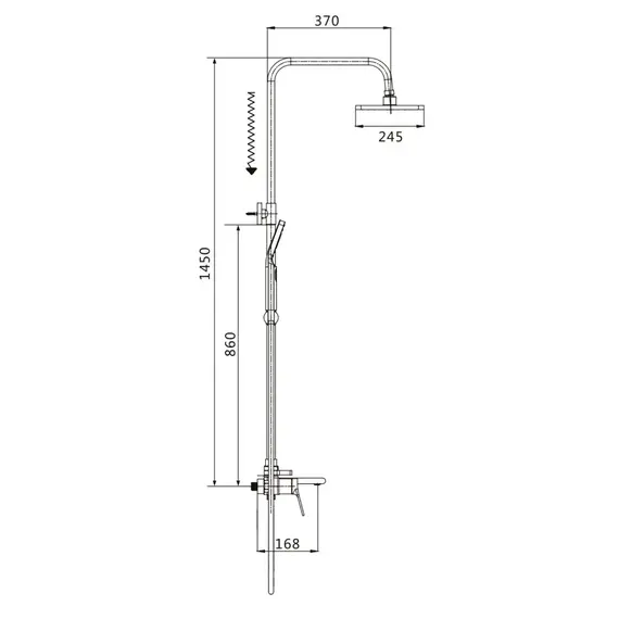 Душевая система с тропическим душем и смесителем Shevanik S8336, изображение 30