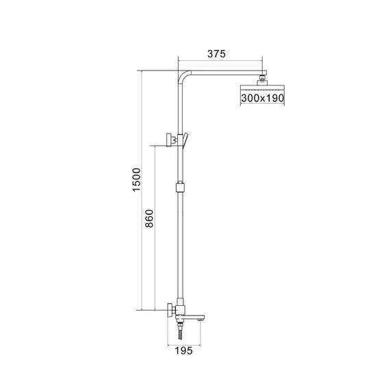 Душевая система с тропическим душем и термостатом Rose R1096, изображение 3