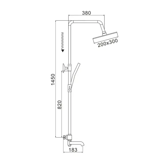 Душевая система с тропическим душем и термостатом Rose R3536H, изображение 3