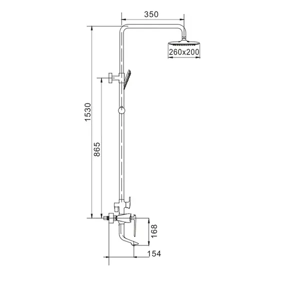 Душевая система с тропическим душем и смесителем Rose R1336F, изображение 3