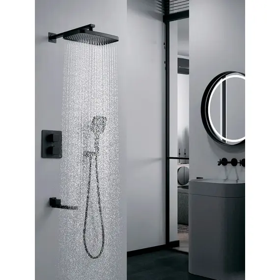 Душевая система с термостатом встраиваемый комплект Rose R1595H, изображение 4