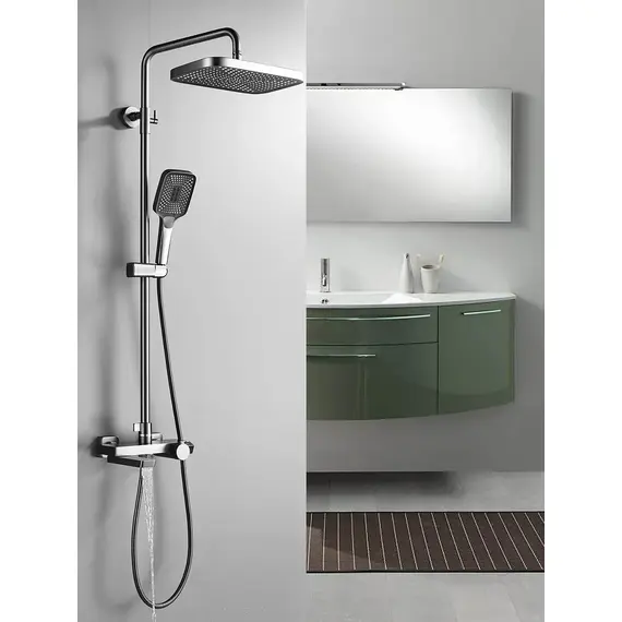 Душевая система с тропическим душем и термостатом Rose R1896T, изображение 4