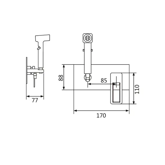 Встроенный гигиенический душ со смесителем для биде Shevanik S6805, изображение 27