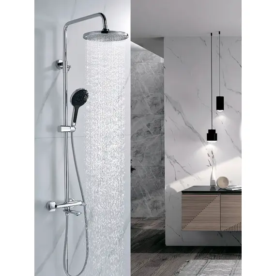 Душевая система со смесителем и тропическим душем Rose R3936, изображение 2