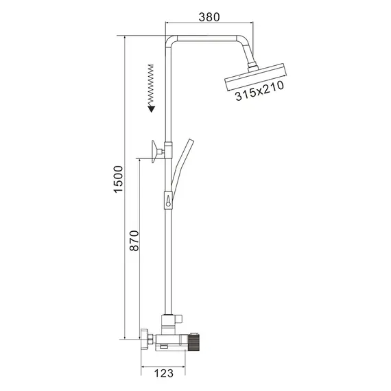 Душевая система с тропическим душем и термостатом Rose R1896-6, изображение 2