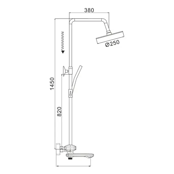 Душевая система со смесителем и тропическим душем Rose R3936T, изображение 30