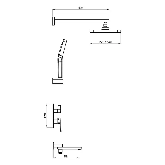Душевая система скрытого монтажа комплект с душем Shevanik S9935H, изображение 29