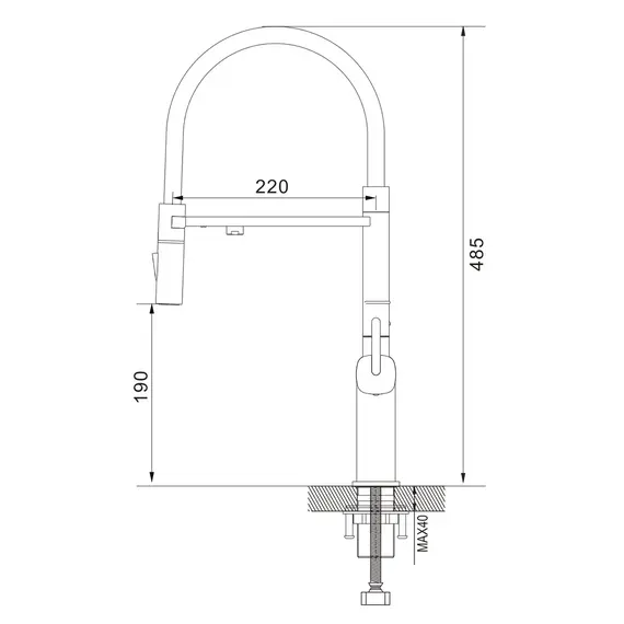 Смеситель для кухни с гибким изливом и фильтром Rose R358, изображение 7