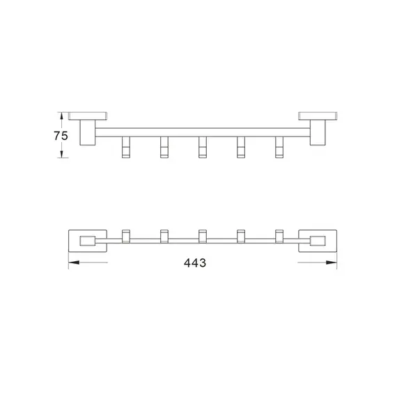 Планка с 5-ю крючками Shevanik SG5651, изображение 2