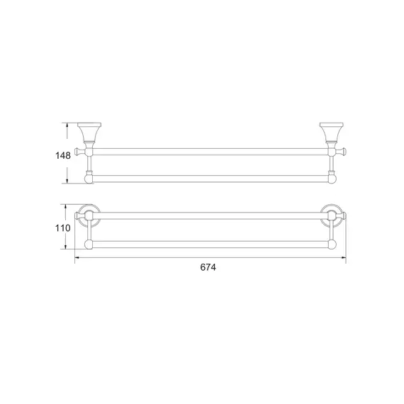 Прямой полотенцедержатель Rose RG1927E, изображение 2