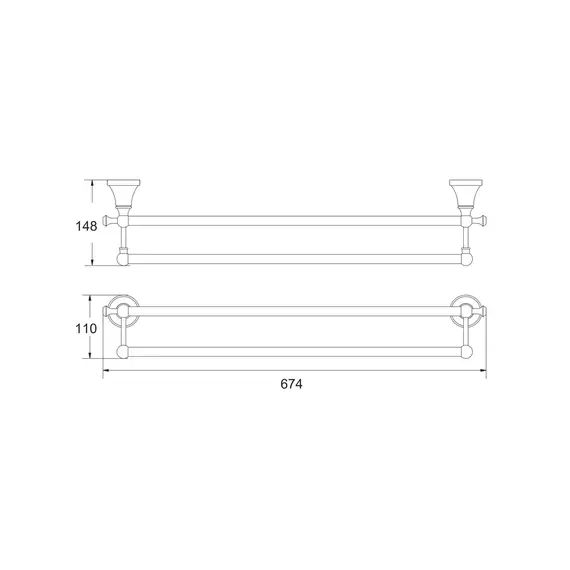 Прямой полотенцедержатель Rose RG1927T, изображение 2
