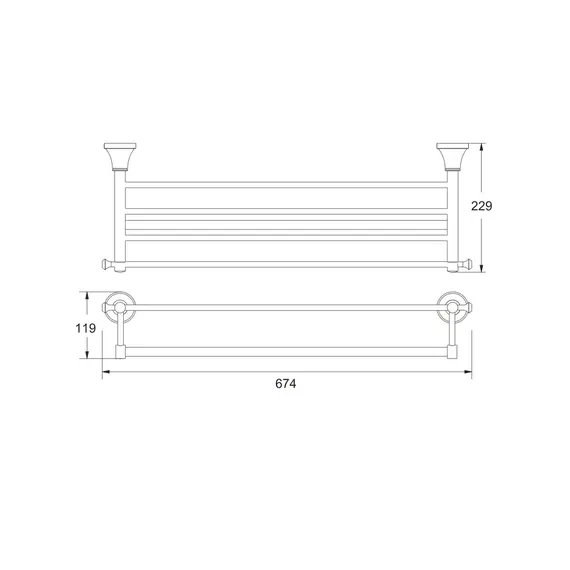 Полка для полотенец Rose RG1908H, изображение 2