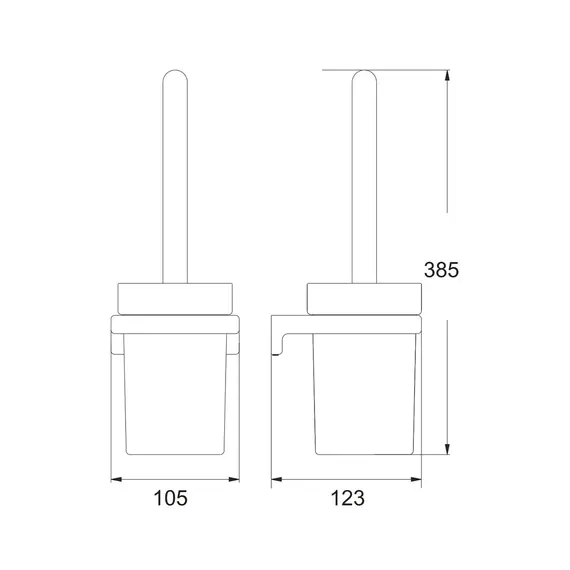 Настенный ершик для унитаза Rose RG1800C, изображение 2