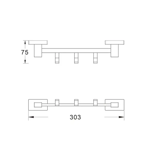 Планка с 3-мя крючками Shevanik SG5631T, изображение 2