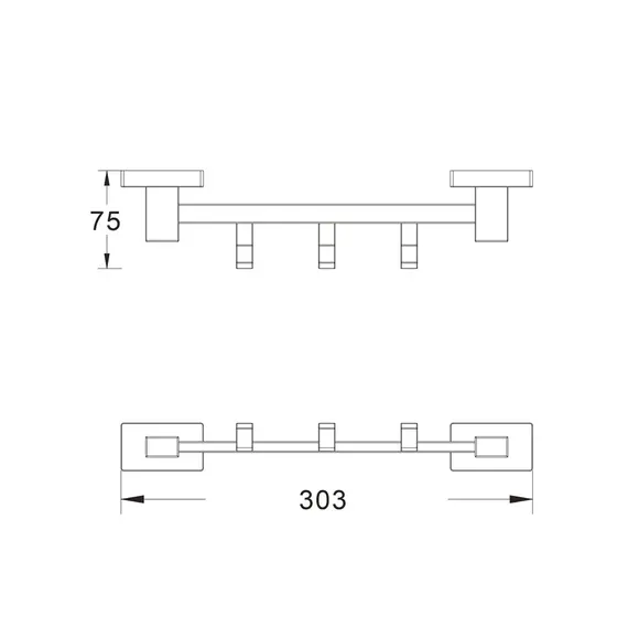 Планка с 3-мя крючками Shevanik SG5631, изображение 2
