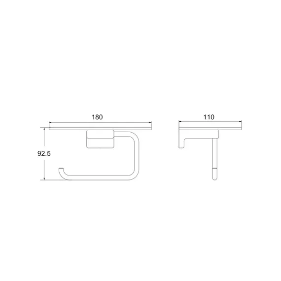 Бумагодержатель с полочкой Rose RG1805C, изображение 2