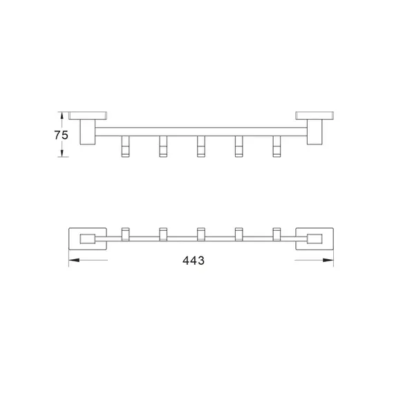 Планка с 5-ю крючками Shevanik SG5651C, изображение 5