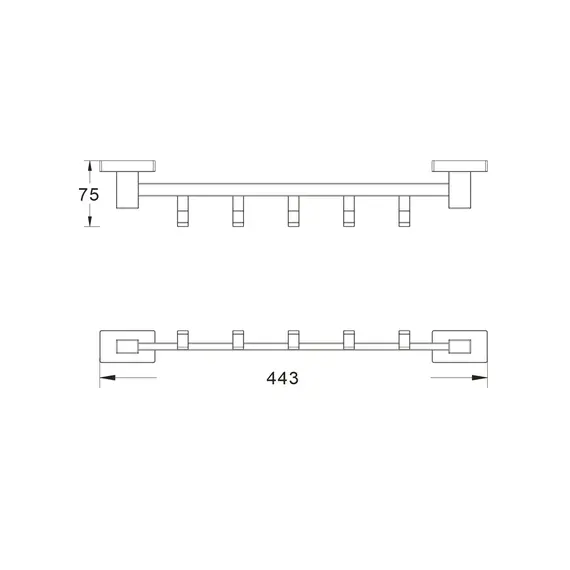 Планка с 5-ю крючками Shevanik SG5651G, изображение 6