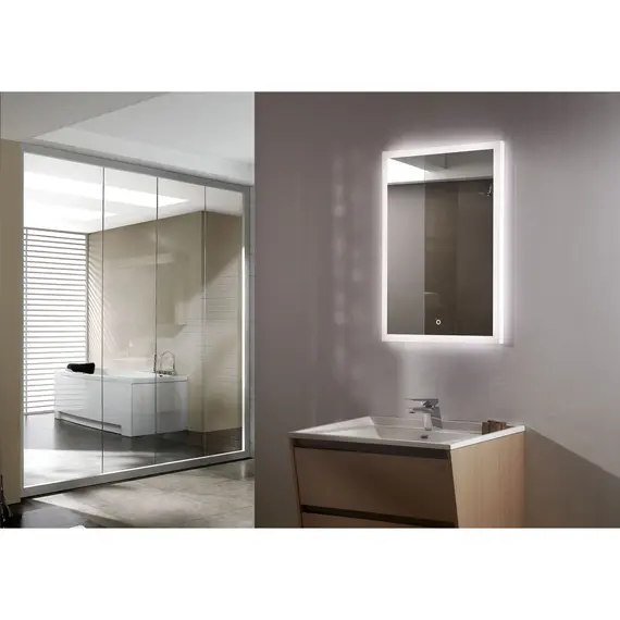 Зеркало с подсветкой Esbano ES-2542HD 60 х 80 см сенсорное с подогревом, изображение 2