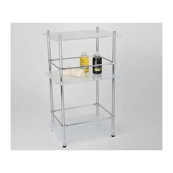 Напольная стеклянная тройная полка с бортиком WasserKRAFT K-4033, изображение 2