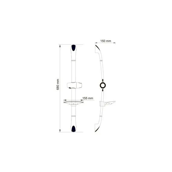 Душевой комплект 68 см WasserKRAFT A006, изображение 3
