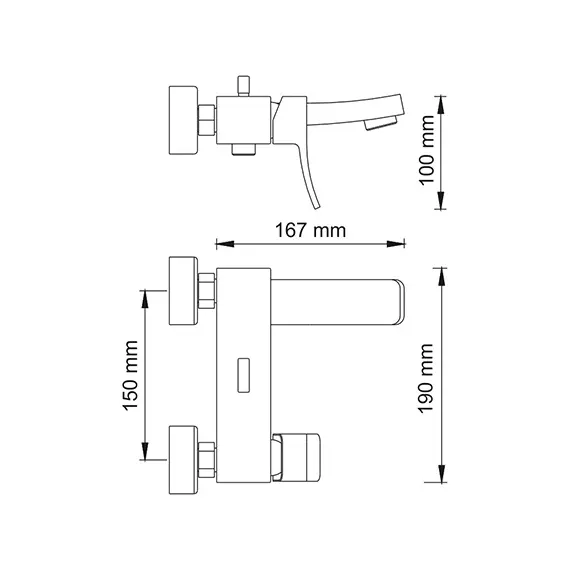 Смеситель для ванны с коротким изливом WasserKRAFT Aller 1061, изображение 3