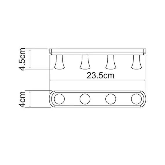 Кронштейн настенный 4 крючка WasserKRAFT K-1074, изображение 3