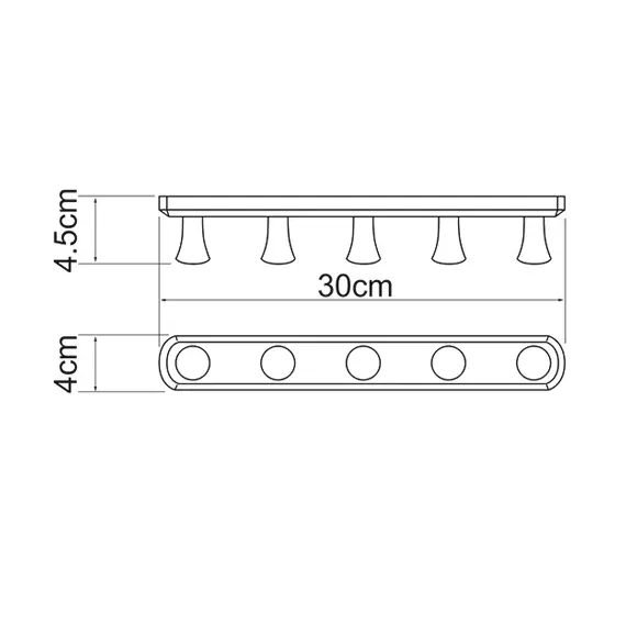 Кронштейн настенный 5 крючков WasserKRAFT K-1075, изображение 3