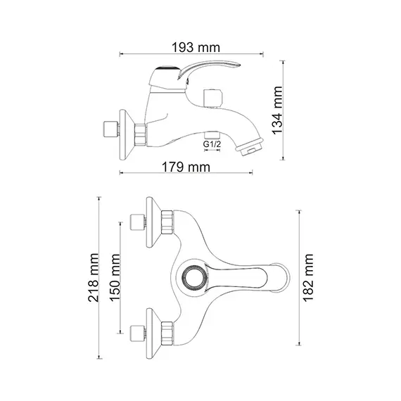 Смеситель для ванны с коротким изливом WasserKRAFT Isar 1301, изображение 3