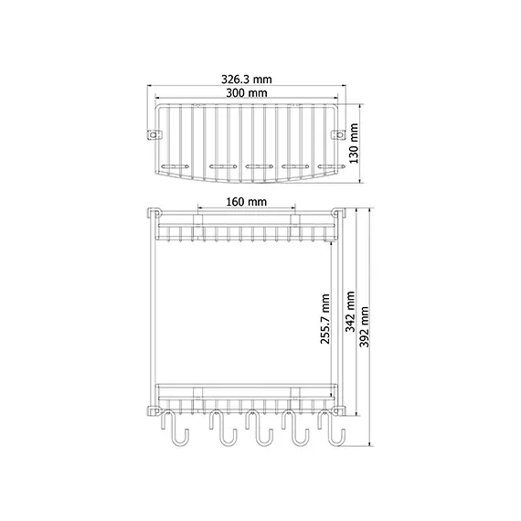 Полка металлическая двойная прямая WasserKRAFT K-1422, изображение 3