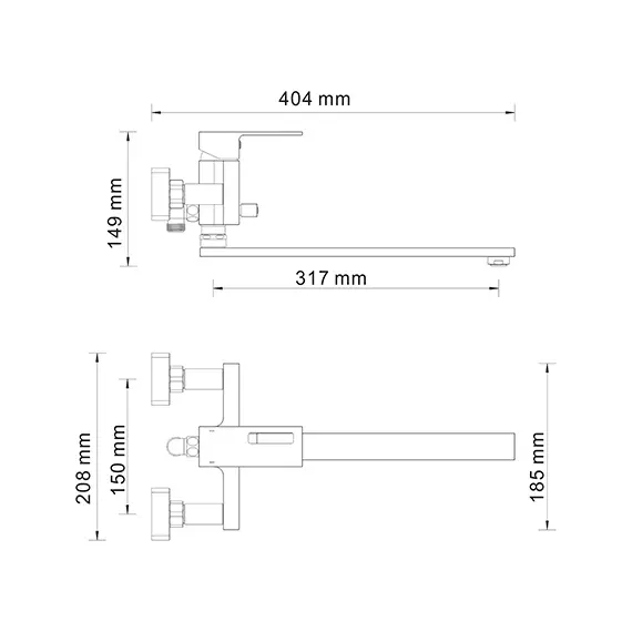 Смеситель для ванны с длинным изливом WasserKRAFT Alme 1502L, изображение 3