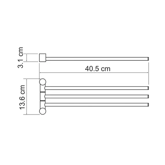 Держатель полотенец тройной поворотный WasserKRAFT K-1533, изображение 3