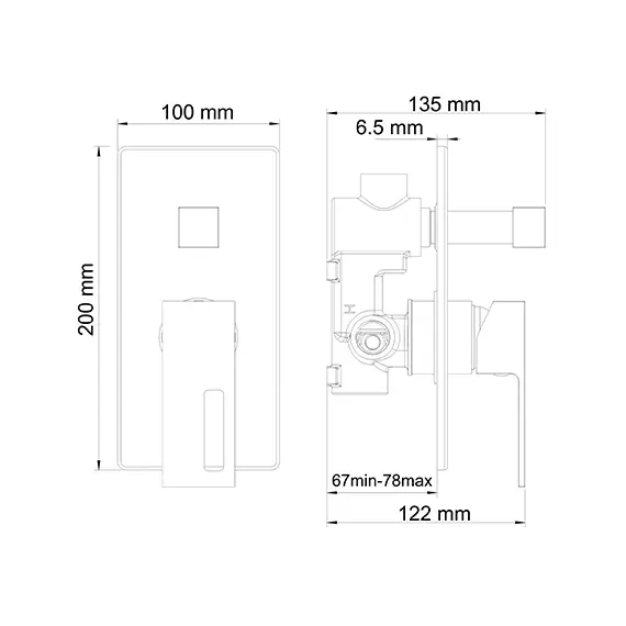 Смеситель для ванны и душа WasserKRAFT Alme 1541, изображение 3