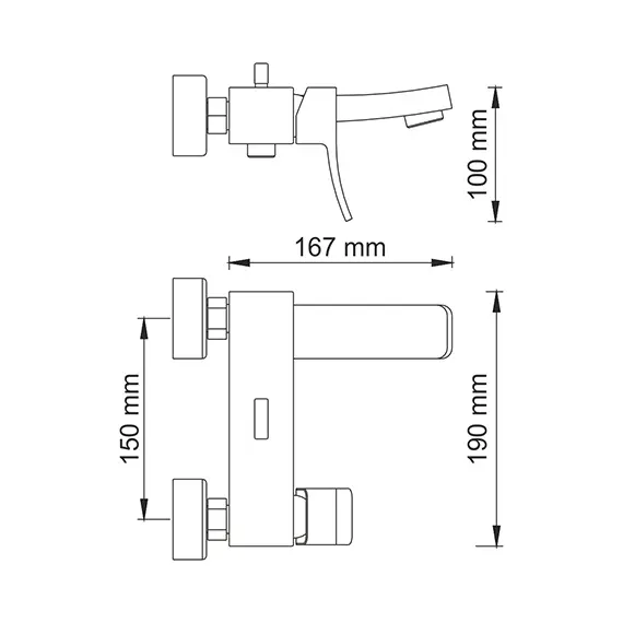 Смеситель для ванны с коротким изливом WasserKRAFT Exter 1601, изображение 3