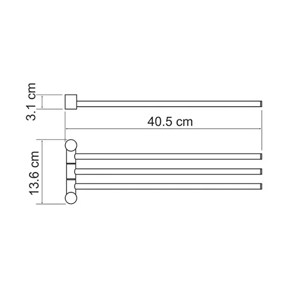 Держатель полотенец тройной поворотный WasserKRAFT K-1633, изображение 3