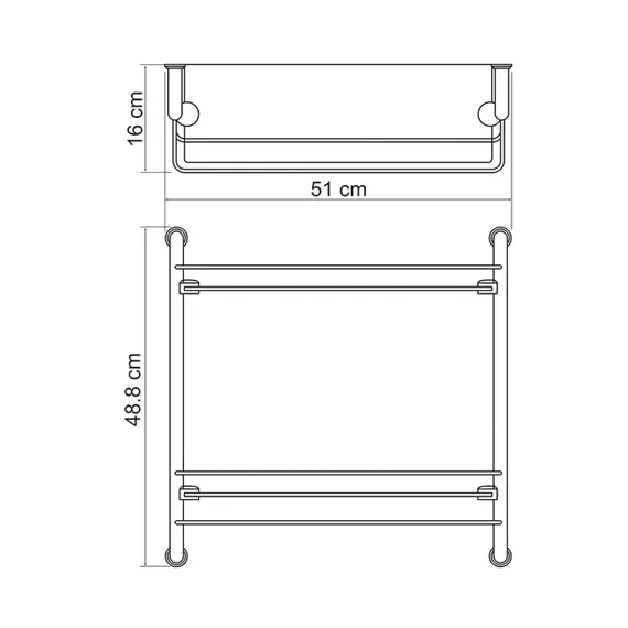 Полка стеклянная двойная WasserKRAFT K-2022, изображение 3