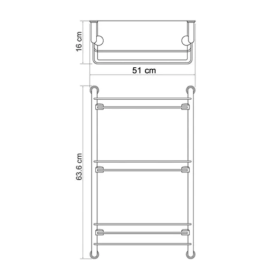 Полка стеклянная тройная WasserKRAFT K-2033, изображение 3
