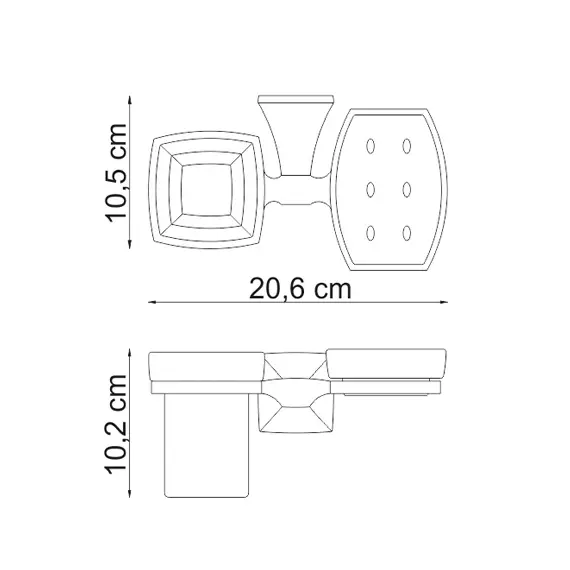 Держатель стакана и мыльницы WasserKRAFT Wern K-2526, изображение 3