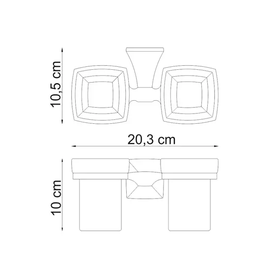Подстаканник двойной стеклянный WasserKRAFT Wern K-2528D, изображение 3