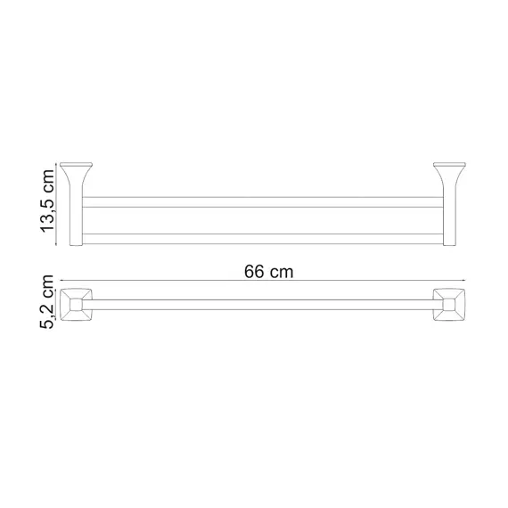 Штанга для полотенец двойная WasserKRAFT Wern K-2540, изображение 3