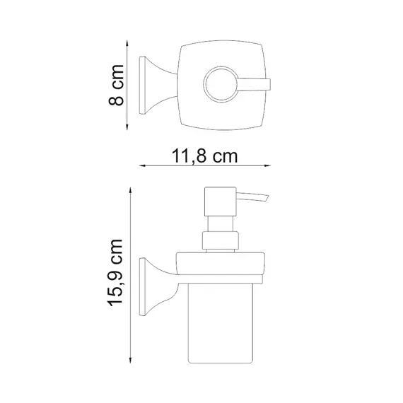 Дозатор для жидкого мыла стеклянный 230 ml WasserKRAFT Wern K-2599, изображение 3