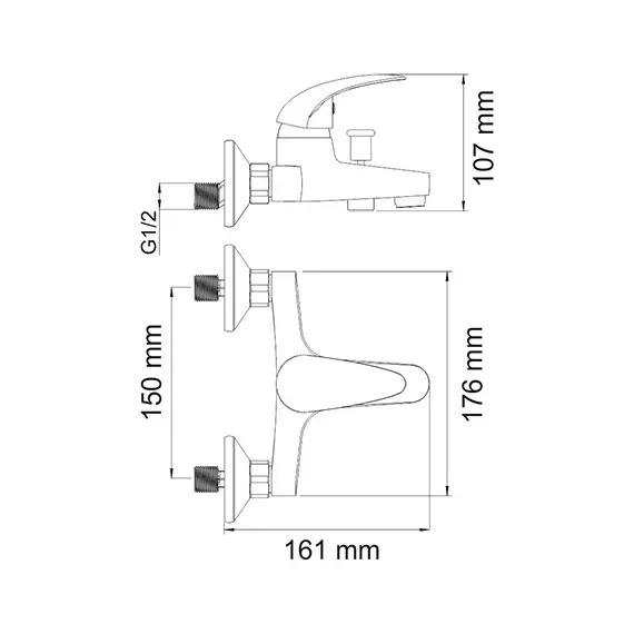 Смеситель для ванны с коротким изливом WasserKRAFT Isen 2601, изображение 3