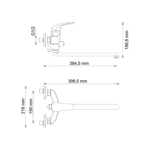 Смеситель для ванны с длинным изливом WasserKRAFT Rossel 2802L, изображение 3