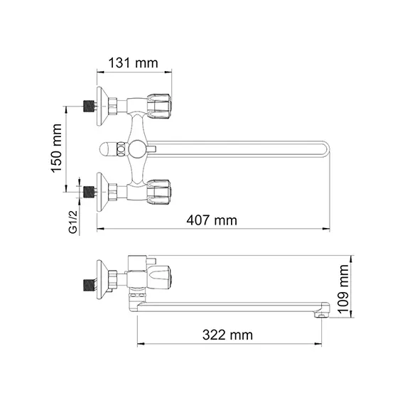 Смеситель для ванны с длинным изливом WasserKRAFT Amper 2902L, изображение 3