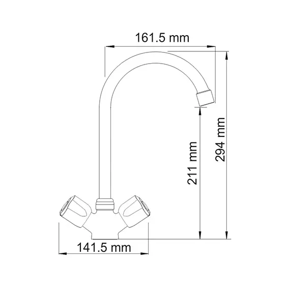 Смеситель для кухни с поворотным изливом WasserKRAFT Amper 2907, изображение 3