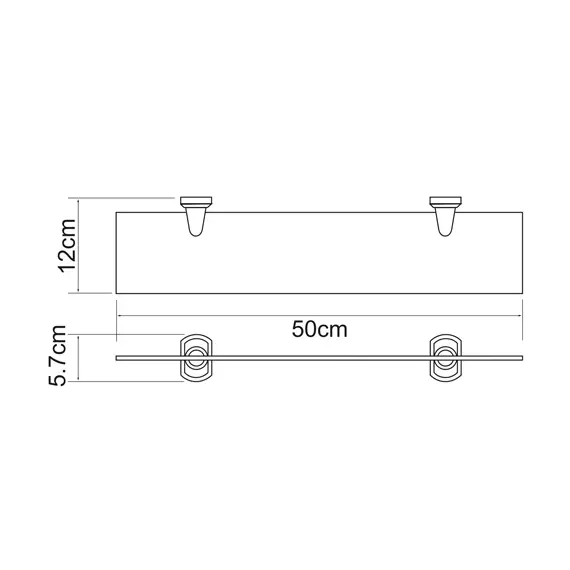 Полка стеклянная WasserKRAFT Oder K-3024, изображение 3
