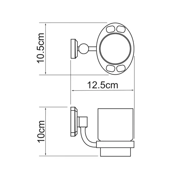 Подстаканник стеклянный WasserKRAFT Oder K-3028, изображение 3