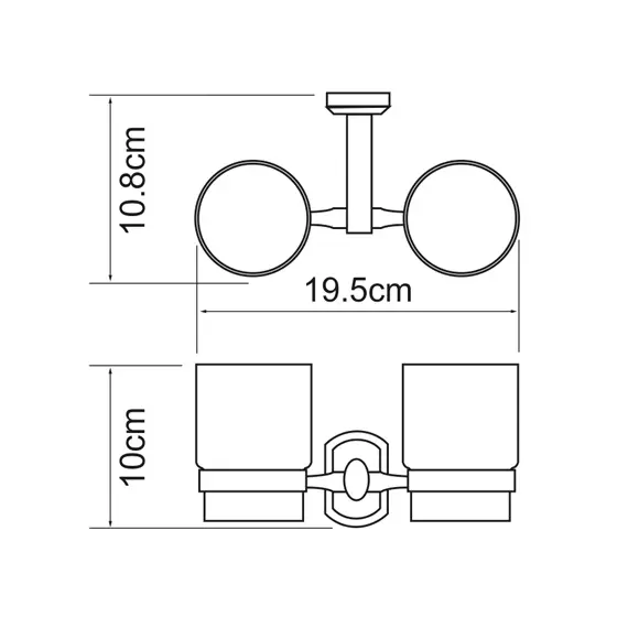 Подстаканник двойной стеклянный WasserKRAFT Oder K-3028D, изображение 3