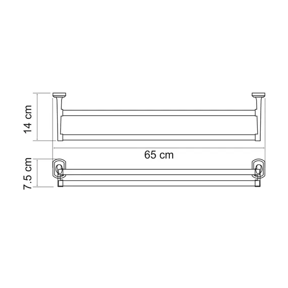 Штанга для полотенец двойная WasserKRAFT Oder K-3040, изображение 3